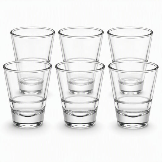 We5 Emerald 30 ML Shot Glasses Set of 6 | Transparent Glass Tumblers | Small Drinking Glasses for Whisky, Cocktails, Espresso, Desserts & Beverages | Home, Parties & Celebrations